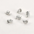 Detailed view of silver feather charms showing fine engraved textures for DIY jewelry - 1 Piece (11.6x8.4mm) / White K Small Leaf Spacer (2#)