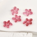 Pink translucent glass flower beads with five petals for DIY jewelry making - Five-petal Flower Style (3#) / 1 Piece (Approx. 18x17.4mm) / Hot Pink
