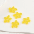 Detail of five handmade yellow glass flower beads with center holes for DIY jewelry - Five-petal Flower Style (5#) / 1 Piece (Approx. 18x17.4mm) / Yellow