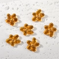 Detailed view of amber translucent five-petal flower glass beads for DIY jewelry making - Five-petal Flower Style (1#) / 1 Piece (Approx. 18x17.4mm) / Amber