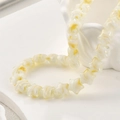 Handgefertigte Millefiori-Stern-Glasperlen mit gelbem Wirbelmuster für DIY-Schmuck - 5 Stück / Cremefarbener Stern
