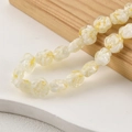 Handmade translucent resin rose flower beads with yellow gradient for DIY jewelry making - Cream