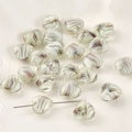 Detailansicht farbenfroher herzförmiger Lampwork-Glasperlen für DIY-Schmuckherstellung - Herz / 5er-Pack / 3# Minze