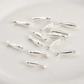 Polished silver fish-shaped beads for DIY jewelry making handmade accessories - Thick Silver
