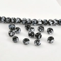 Vintage schwarze Glasperlen mit weißem Schneeflockenmuster für DIY Schmucksets - 6mm