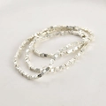Macro detail of silver square lava texture beads for DIY jewelry making and crafts - Silver (2mm)