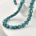 Handgefertigte blaugrüne Marmor-Sternperlen für DIY-Schmuck und Bastelprojekte - 5 Stück / Pfauengrün Stern