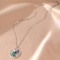 Zilveren ketting met bohemien hanger met zirkonia, boze oog en gelukssymbolen - Multi-Element Gelukssymbolen (B-Stijl)