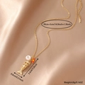 18K gold plated fish necklace with natural stone and star bead on satin background - 5-Segment Fish Style / Gold