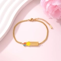 Bracciale a catena in acciaio inossidabile dorato con stella cadente smaltata - Pentagramma