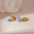 Chinese blue and white porcelain teacup earrings with 18K gold plated hoops - Blue And White Porcelain Blue Cup