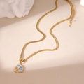 Collier en acier inoxydable doré avec pendentif triangulaire coquillage et perle - Style Coquille (Modèle A)