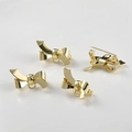 Detailed view of 14k gold-plated bow brooch components with polished mirror finish - Smooth Bow Brooch (H-019) (26.3*13.3mm) / 14k Gold