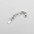 Dettaglio catena a muso di maiale argento con chiusura a moschettone e ciondolo ritratto - 1 Set (Circa 70mm x 6.3mm) / Argento
