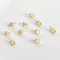 Detailansicht der 14k vergoldeten Anhängerschlaufe mit Zirkonia für DIY Schmuckdesign - Klein (Ca. 9*5mm) / Gold