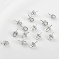 14k vergoldete Perlenanhänger-Ösen mit Zirkonia für DIY-Schmuckherstellung Zubehör - Klein (Ca. 9*5mm) / Silber