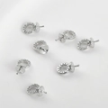 Detail von 14k vergoldeten Perlenanhängern mit Zirkonia-Steinen für die Schmuckherstellung - Groß (Ca. 11.9*7.2mm) / Silber