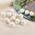 Macro view of irregular Baroque imitation pearl beads with natural luster for DIY jewelry - 13.3*11.7mm