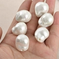 Irregular Baroque faux pearls with iridescent luster for DIY jewelry making and crafts - 20*17mm