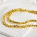 Detailed close-up of gold-plated volcanic stone square spacer beads for DIY jewelry - Imitation Gold