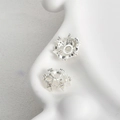 Close-up of 14k gold-plated star flower tray with hollow design for DIY jewelry - Thick Silver Plated Star Bead Cap (Approx 11.5mm Hole 2.2mm)