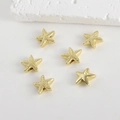 Dettaglio di perline a stella marina placcate oro 14k con texture per creazione gioielli - Stella marina / Oro 14K