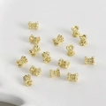 14k gold plated lace pattern tube beads for DIY jewelry making necklaces and bracelets - 21#a Type 14k Gold [5 Pieces] (approx. 5 X 4.2mm Holes Approx. 1mm)