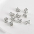 Detailed view of silver lace hollow flower beads for DIY handmade jewelry crafts - Style E Hollow Butterfly (30#) / White Gold