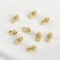 Gold-plated floral lobster clasps with cubic zirconia for DIY jewelry making sets - Flower Clasp 14k Gold