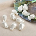 Irregular white Baroque pearl beads for DIY jewelry making with iridescent luster - Style 7 G / 25*15mm