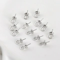 14k gold plated flower pearl bail caps for DIY jewelry pendants in silver finish - Smooth Style / Silver
