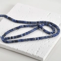 Macro view of blue natural gemstone abacus beads with unique white textures - 9# Abacus Bead Style / 2x4mm (160 Pieces/Pack) / Blue Sodalite
