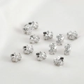 Macro di perline a fiocco in argento con zirconi per creazione di gioielli fai-da-te - K Bianco Zircone Bianco