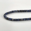 Macro shot of natural Sodalite stone abacus beads showing deep blue mineral textures - 32# Abacus Bead Style / 2x6mm (160 Pieces/Pack) / Blue Sodalite