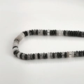Macro detail of natural black rutilated quartz abacus beads for DIY jewelry making - 34# Abacus Bead Style / 2x6mm (160 Pieces/Pack) / Black Rutilated Quartz