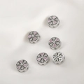 Set de cuentas de plata bañadas en oro 14k con circonitas rosas para joyas DIY - 16# Circonia Rosa Redonda Oro Blanco