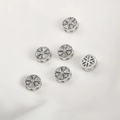 Primer plano de cuentas espaciadoras redondas bañadas en oro de 14k con circonitas para bricolaje - 14# Circonia Blanca Redonda Oro Blanco