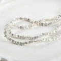 Macro detail of silver plated triangle volcanic rock spacer beads for DIY jewelry - 18# Silver Triangle Volcanic Stone (M-14) / Silver