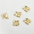 Set of five 14k gold plated rose flower pendants with sparkling zircon stone inlay - 14K Gold Four-Petal Flower