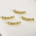 14k gold plated spiral curved tube spacer beads for DIY pearl jewelry making - Wire Wrapped Curved Tube / 14K Gold