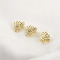 Detail of 14k gold plated starfish shell pendants with cubic zirconia for jewelry making - Starfish Shell 14K Gold (11.8*12.3mm)