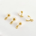 Vintage 18k gold plated jade flower pendant for handmade jewelry and necklaces - Lychee White