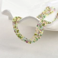 Facettierte mehrfarbige 2-3mm Glasperlen auf Keramiktablett für DIY-Schmuck - Grünlich Mehrfarbig Facettiert 2mm / 1 Strang ca. 195 Stk