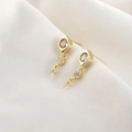 14k vergoldete Ohrstecker mit Zirkonia und Perlenkappe für DIY handgefertigte Ohrringe - 14K Gold (7#)