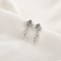14k vergoldete Zirkon-Ohrstecker mit Perlenkappe für DIY-Schmuckherstellung - Weißes K Silber (8#)