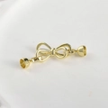 Dettaglio della chiusura a fiocco placcata oro 14k per creazione gioielli DIY - Doppia Fibbia a Fiocco (circa 45*15mm) / Oro 14K