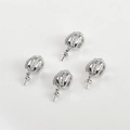 Lot de 4 calottes serties de zircon argenté pour création de bijoux en perles DIY - Ton Argent