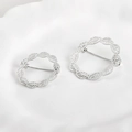Silberne hohle Blattkranz-Broschen in zwei Größen für DIY handgefertigten Schmuck - Kleiner Silberner Stil / 28.8mm
