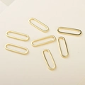 Polished 14k gold-plated paperclip chain link rings for DIY jewelry making sets - 11# Gold Pin Ring (Approx 6*20mm)