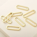 Bulk 14k gold plated paperclip chain link connectors for DIY jewelry making sets - 3# Gold Thick Pin Ring (Approx 7.7*26mm)